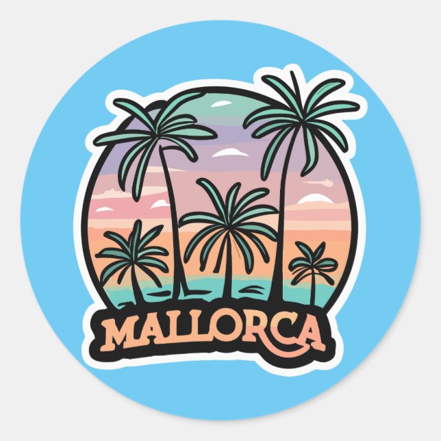Sticker Rond Palma de Majorque (Devant)