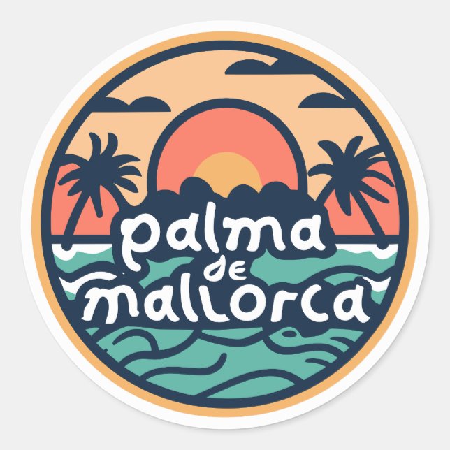 Sticker Rond Palma de Majorque (Devant)