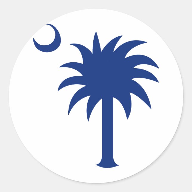 Sticker Rond Palmetto de Caroline du Sud (Devant)