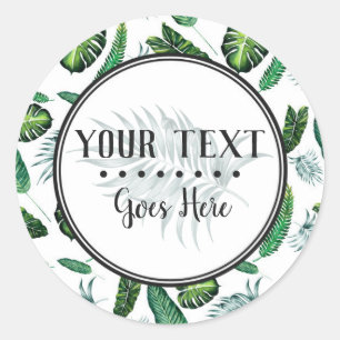 Sticker Rond Palmier de feuillage tropical Feuilles et verdure