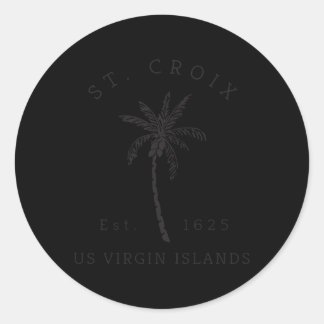 Sticker Rond Palmier de la plage de Sainte Croix-Usvi