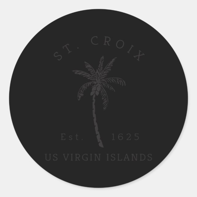 Sticker Rond Palmier de la plage de Sainte Croix-Usvi (Devant)