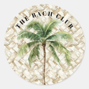 Sticker Rond Palmier tropical Club de plage