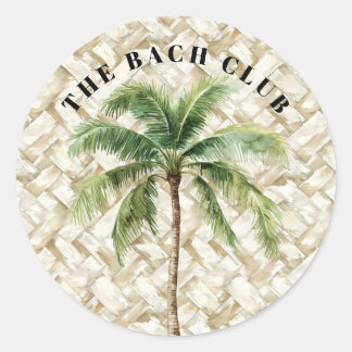 Sticker Rond Palmier tropical | Club de plage