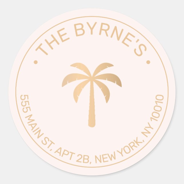 Sticker Rond Palmier tropical moderne (Devant)