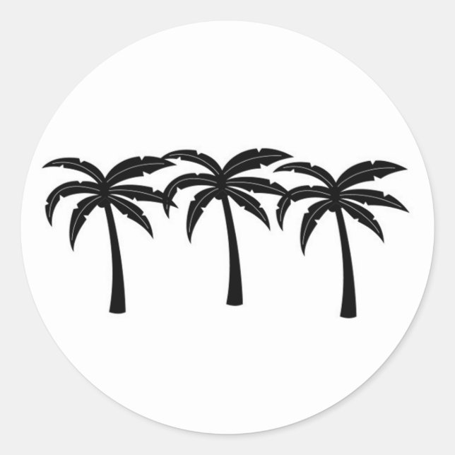 Sticker Rond Palmiers tropicaux (Devant)