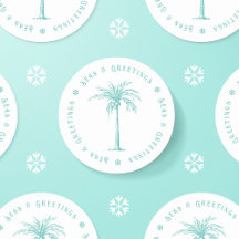 Palmiers tropicaux Mer et voeux Noël