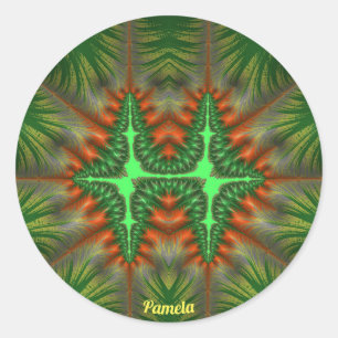 Sticker Rond PAMELA JOLI 3D! Rouge et Vert ~  