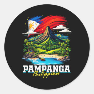 Sticker Rond Pampanga Philippines Souvenir Drapeau Philippin