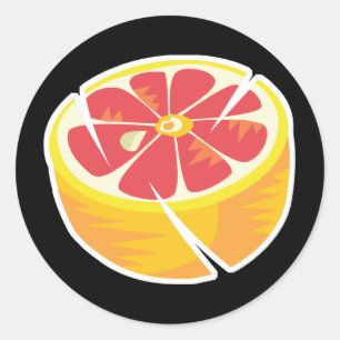 Sticker Rond pamplemousse rose