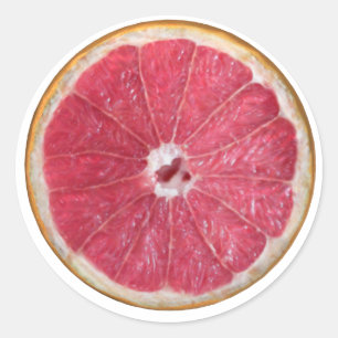 Sticker Rond Pamplemousse rouge juteux