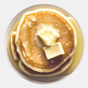 Sticker Rond Pancakes au beurre avec sirop