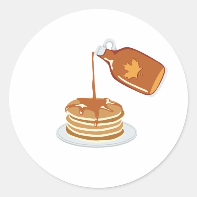 Sticker Rond Pancakes et sirop (Devant)