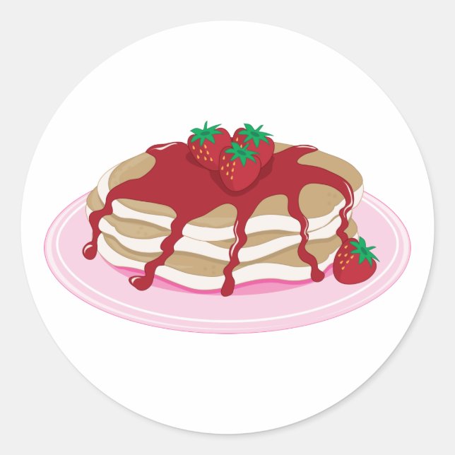 Sticker Rond Pancakes fraise (Devant)