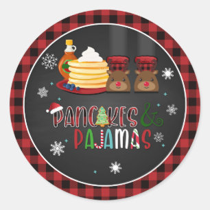Sticker Rond Pancakes & Pyjamas Stick de Noël