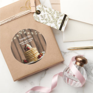 Sticker Rond Pancakes rustiques Baby shower bébé et brunch