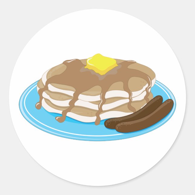 Sticker Rond Pancakes Saucisse (Devant)