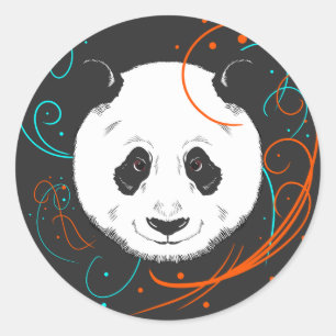 Sticker Rond Panda