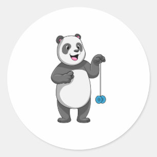 Sticker Rond Panda avec Yo-yo