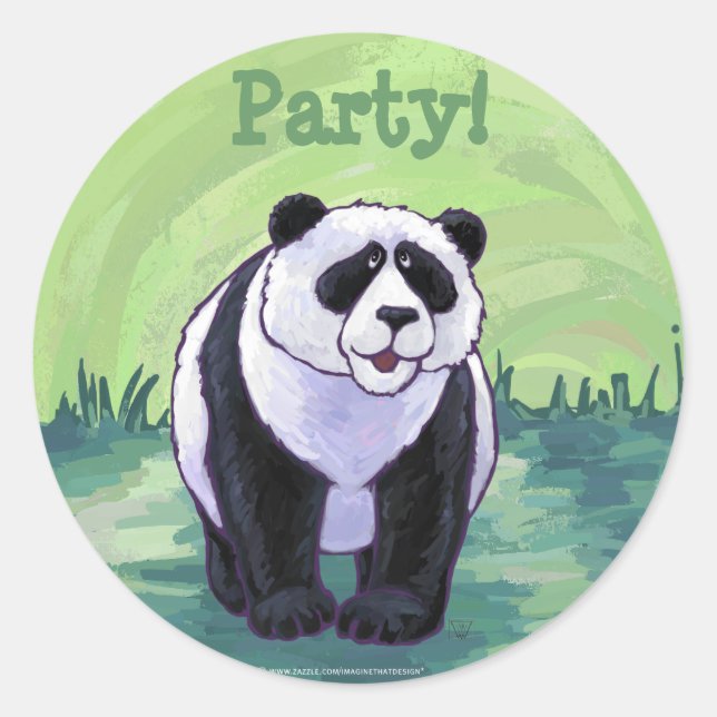 Sticker Rond Panda Bear Party Centre (Devant)