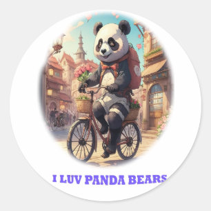 Sticker Rond Panda Bears