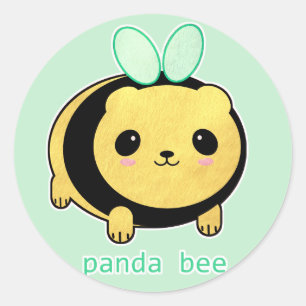 Sticker Rond Panda Bee