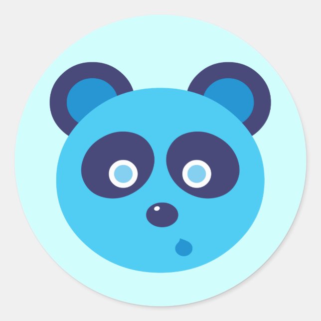 Sticker Rond Panda bleu (Devant)