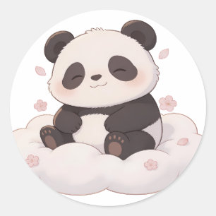 Sticker Rond panda,chaud /cozy,guérison,lent,paix intérieure #0