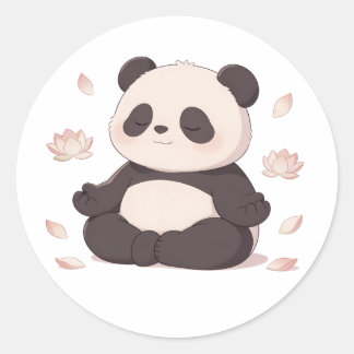 Sticker Rond panda,chaud,guérison,rythme lent,paix intérieure #
