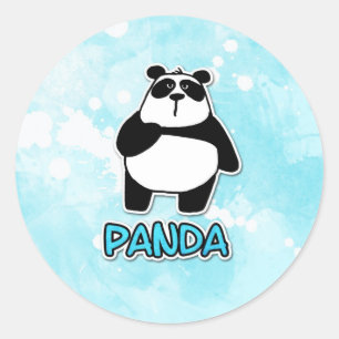 Sticker Rond panda d'amour de paix