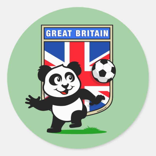 Sticker Rond Panda de football britannique (Devant)