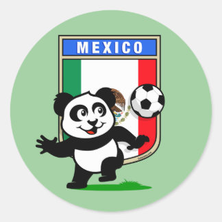 Sticker Rond Panda de football du Mexique