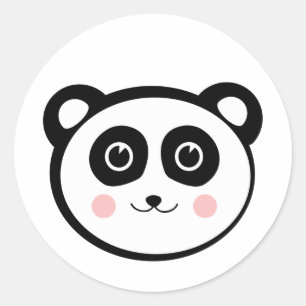 Sticker Rond Panda de Kawaii