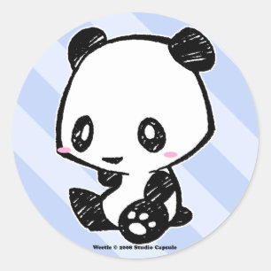 Sticker Rond Panda de Weetle