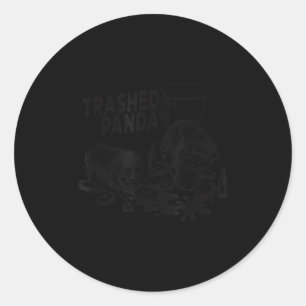 Sticker Rond Panda Dégradé Drôle Rat d'Ivresse