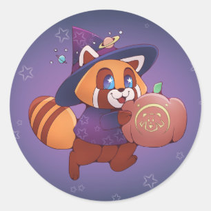 Sticker Rond Panda espace Halloween