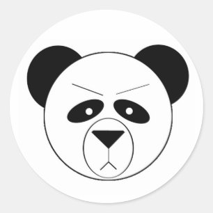 Sticker Rond Panda grincheux