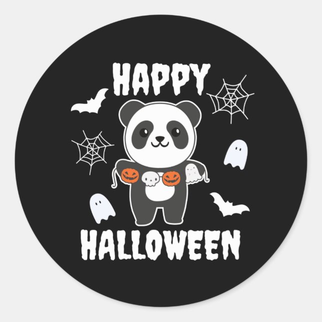 Sticker Rond Panda Happy Halloween (Devant)