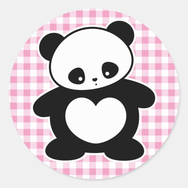 Sticker Rond Panda Kawaii (Devant)