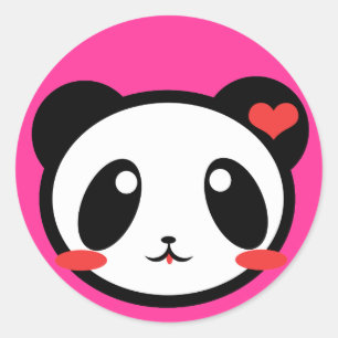 Sticker Rond Panda Luv !