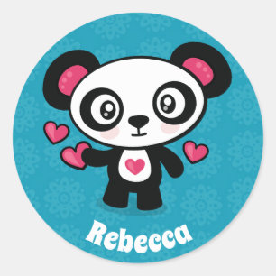 Sticker Rond Panda mignon