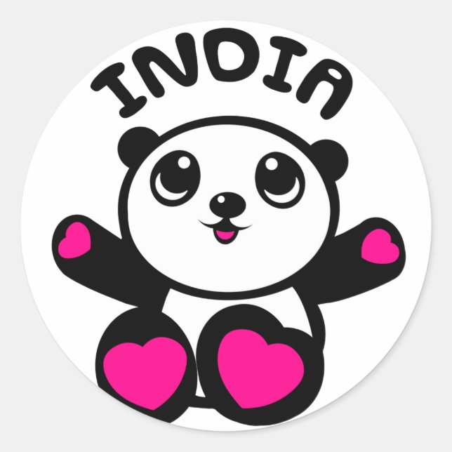 Sticker Rond Panda Panda Inde (Devant)