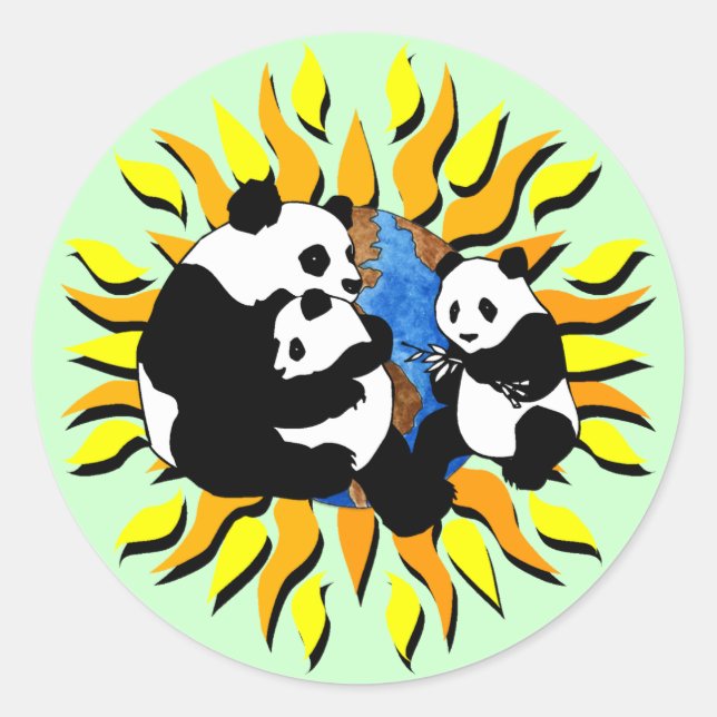 Sticker Rond Panda Planet (Devant)