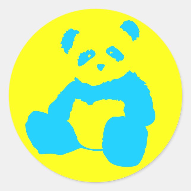 Sticker Rond panda plush. (Devant)
