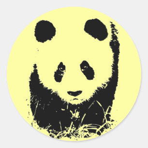 Sticker Rond Panda Pop Art