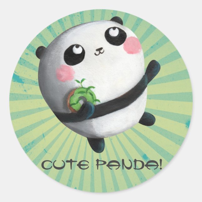Sticker Rond Panda ronde mignonne (Devant)