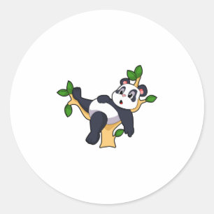 Sticker Rond Panda sur arbre