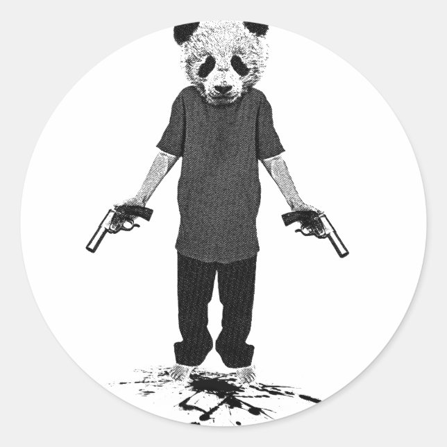 Sticker Rond Panda tueuse (Devant)