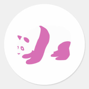 Sticker Rond Panda (violet)