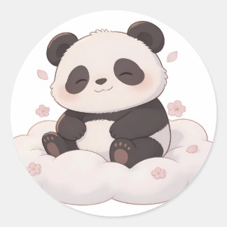 Sticker Rond panda,warm /cozy,healing,slow-paced,inner peace #0
